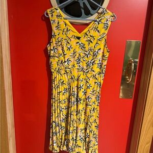 Yellow Floral Sleeveless Dress